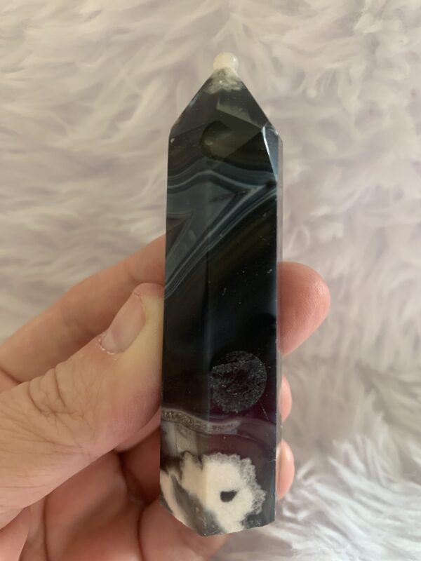 Black Flower Agate